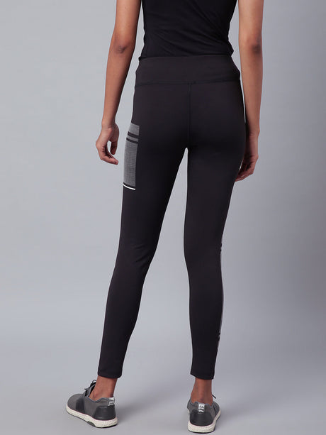 Alcis Women Black Solid Secure Fit Cropped Training Tights | Alcis