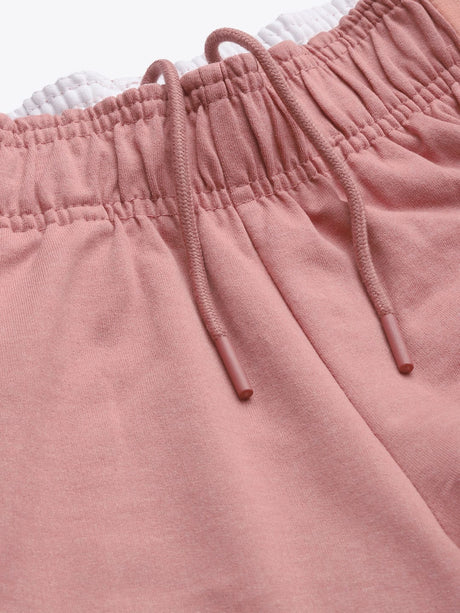Alcis Women Pink Solid Slim Fit Track Pants with Side Taping Detail | Alcis