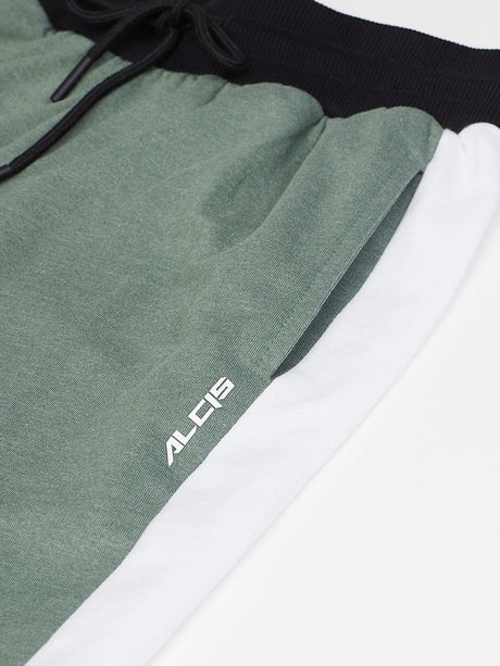Alcis Women Olive Green & Black Solid Joggers | Alcis