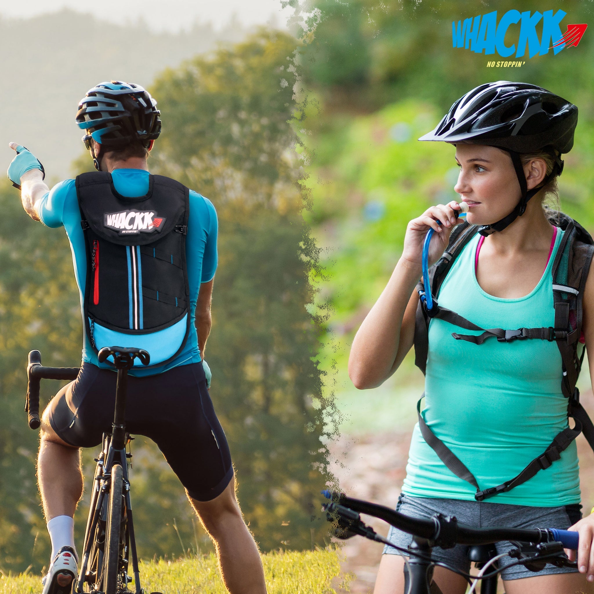 Aero Blue 5L CyclingåÊ Running Bag | Unisex Camping & Hiking | 2L Hydration Pouch Compartment Connecting Water ducts Pockets | Exercise & Fitness|