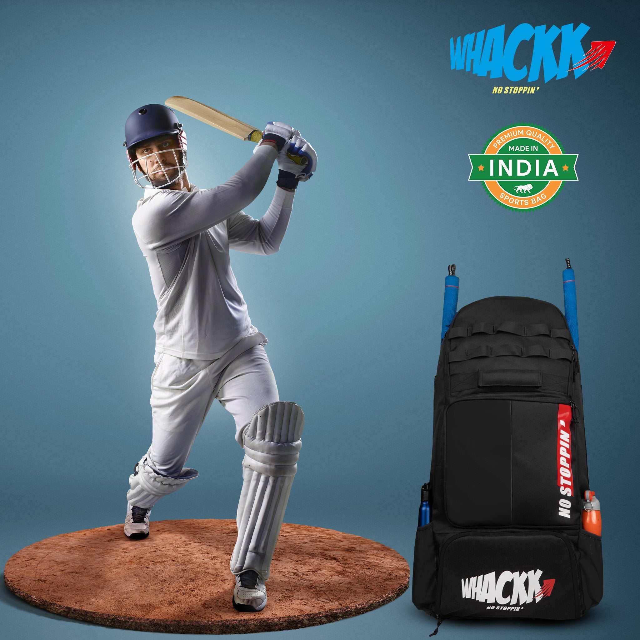 Condor Black 89L Unisex Cricket Kit Bag|Adult Size|2 Bat|Shoe/Helmet Pocket|Main Compartment 20 Inch Leg Pad|2 Bottle Holder|Easy Access Pocket|Player Edition Senior|Stylish Kit Bag