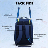 Crowe 60L Unisex Navy Cricket Kit Bag Backpack | Youth Size | 2 Bat | Shoe/Helmet Pocket | Main Compartment 14.75" Leg Pad | Bottle Holder | Easy Access Pocket | Player Edition Youth