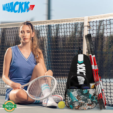 Ace Printed 28L Unisex Lightweight Stylish Tennis Badminton Squash Equipment Kit Bag | Shuttle Bag |Shoe Pocket| Backpack Style | Spacious Storage Compartment| Rackets Tennis-6 Badminton-8