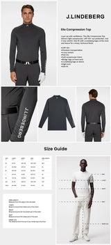 J Lindeberg Men's Ello Compression Top - Asphalt