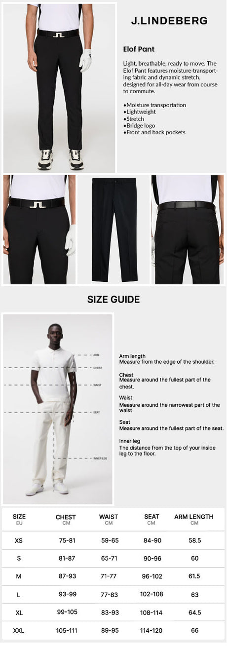 J Lindeberg Men's Elof Pant - Black