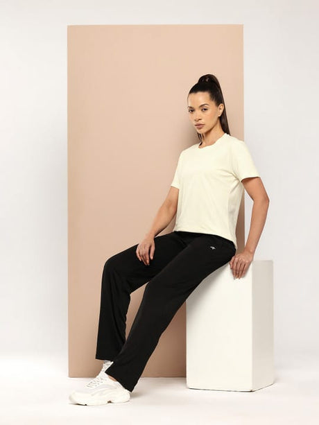 Women Cotton Lycra Tee Off White