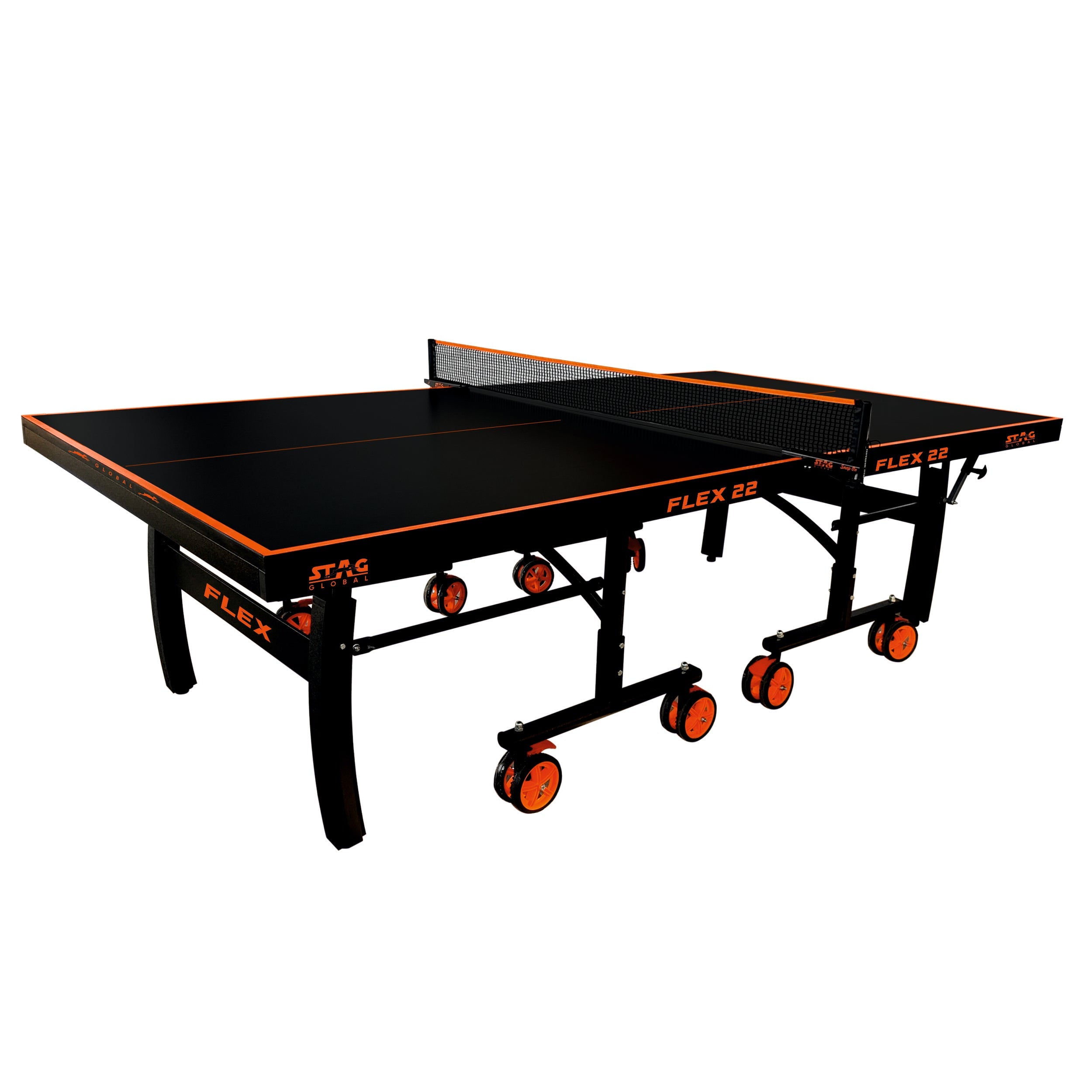 STAG GLOBAL Flex Series TT Table | Thickness 16,19,22,25 mm with 2 TT Rackets, 6 Balls, 1 Table Cover & Clamp Net