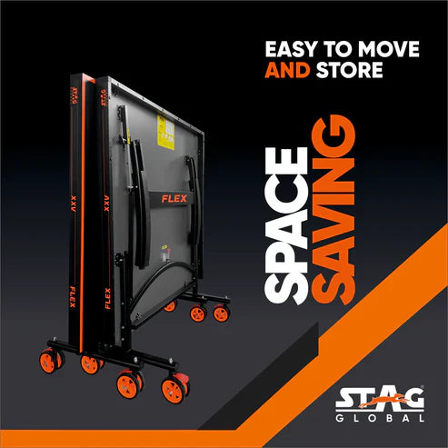STAG GLOBAL Flex Series TT Table | Thickness 16,19,22,25 mm with 2 TT Rackets, 6 Balls, 1 Table Cover & Clamp Net