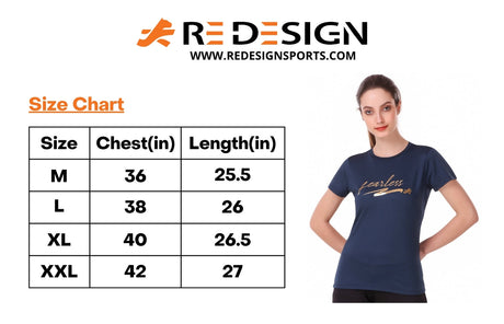Performance Tshirt For Fearless Women (Blue Blood)