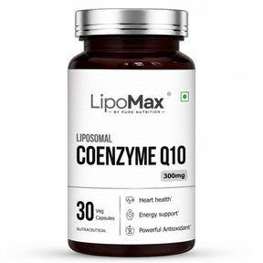 LipoMax Liposomal Coenzyme Q10 300mg 30 Veg Capsules | Antioxidant & Energy Support - Nutrition by Pure Nutrition