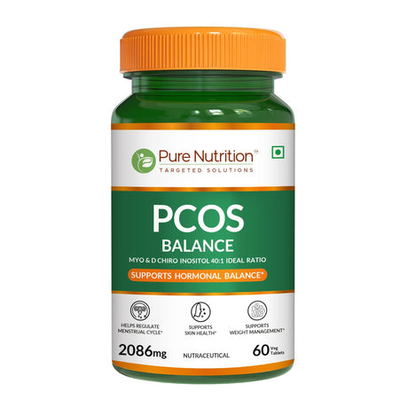 PCOS Balance Supplement  Myo-Inositol & D-Chiro-Inositol | 60 Tablets for Women - Nutrition by Pure Nutrition