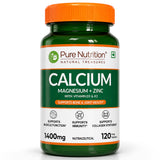 Calcium Magnesium Zinc with Vitamin D3 & K2  Bone & Muscle Support | 60 Tabs | 120 Tabs
