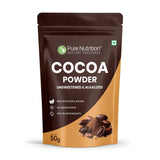 Cocoa Powder 50g | Unsweetened & Alkalized Cocoa Powder | Rich Chocolate Flavor for Baking, Beverages & Desserts - Nutrition by Pure Nutrition