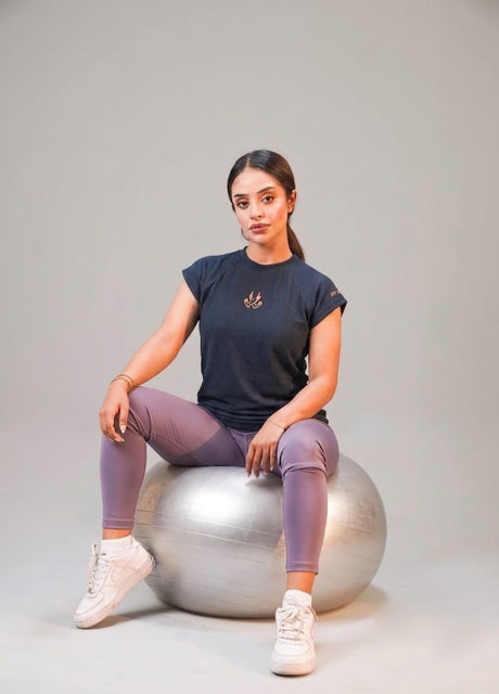 The Apex Contrast Jacquard Cap-Sleeve Tee | Fit