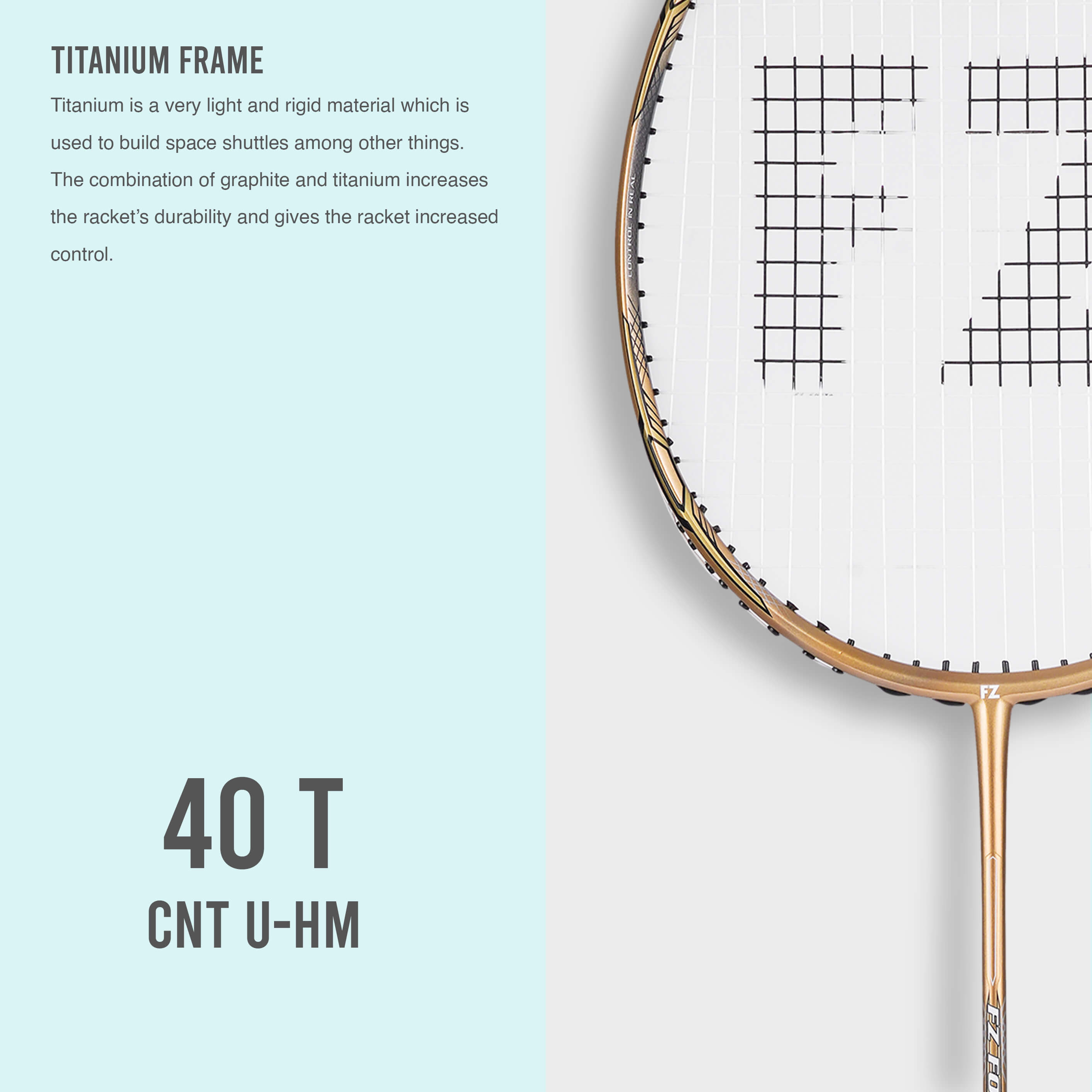 Light 11.1 Stiff Strung Defensive Badminton Racket(Rich Gold)-4U/G5