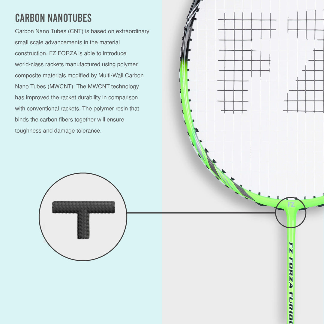 Furious 76 M Strung Badminton Racket ( Bright Green) - 3U/G5