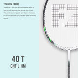 Precision 11000 Very Stiff Strung Badminton Racket(White+Green)- 3U/G5