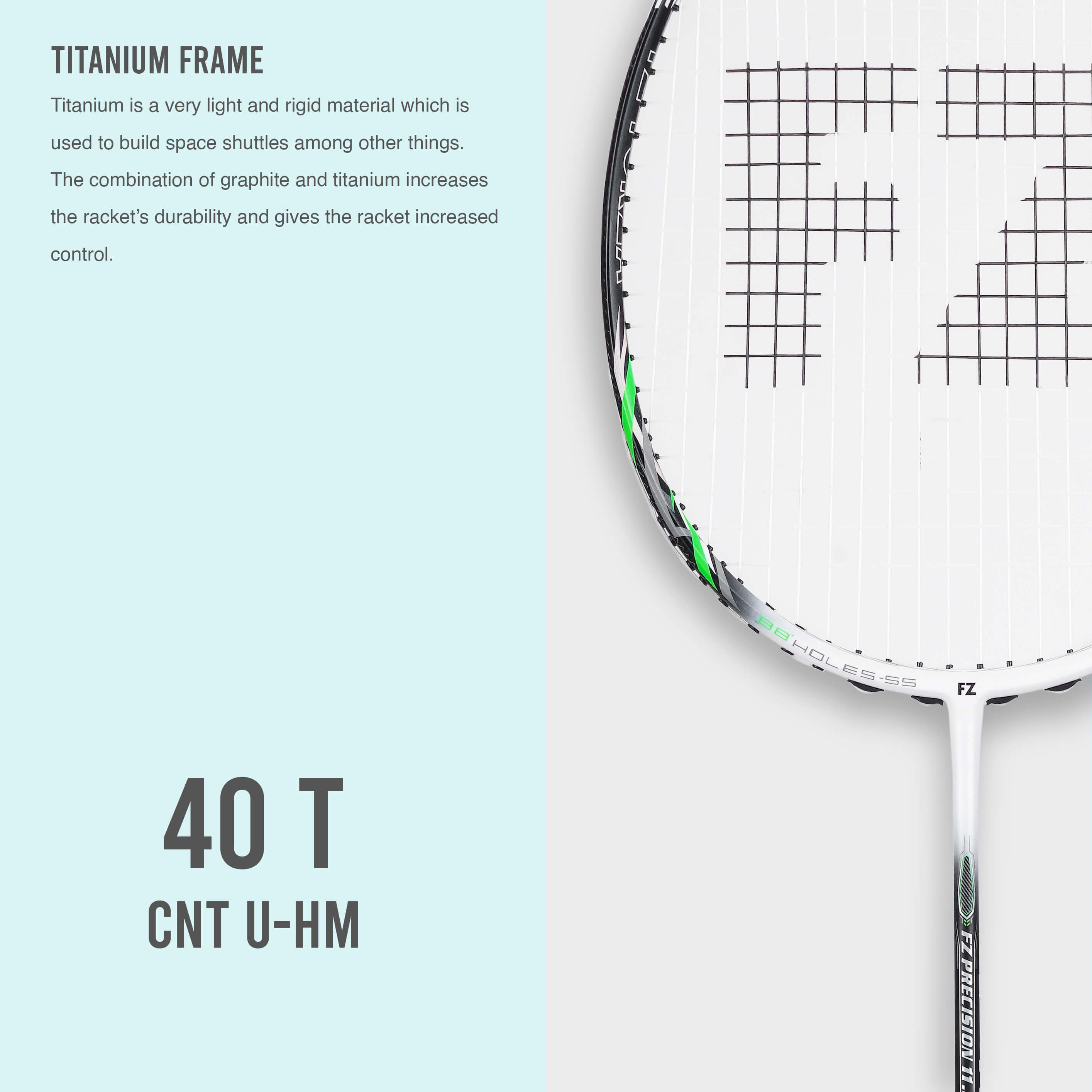 Precision 11000 Very Stiff Strung Badminton Racket(White+Green)- 3U/G5