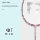 Light 11.1 Medium Strung Defensive Badminton Racket (Lilac)- 4U/G5
