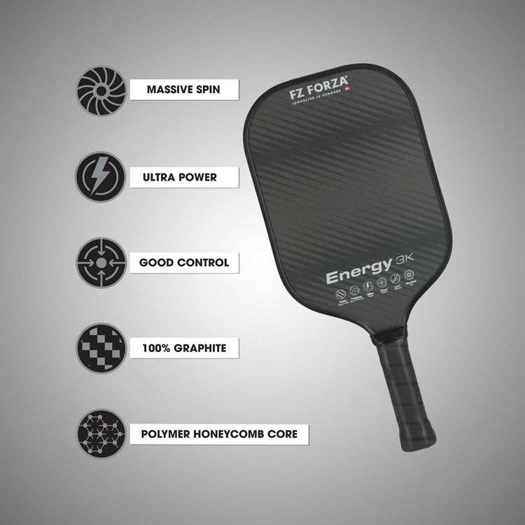 FZ230307 Energy 3K Pickleball Paddle - Black