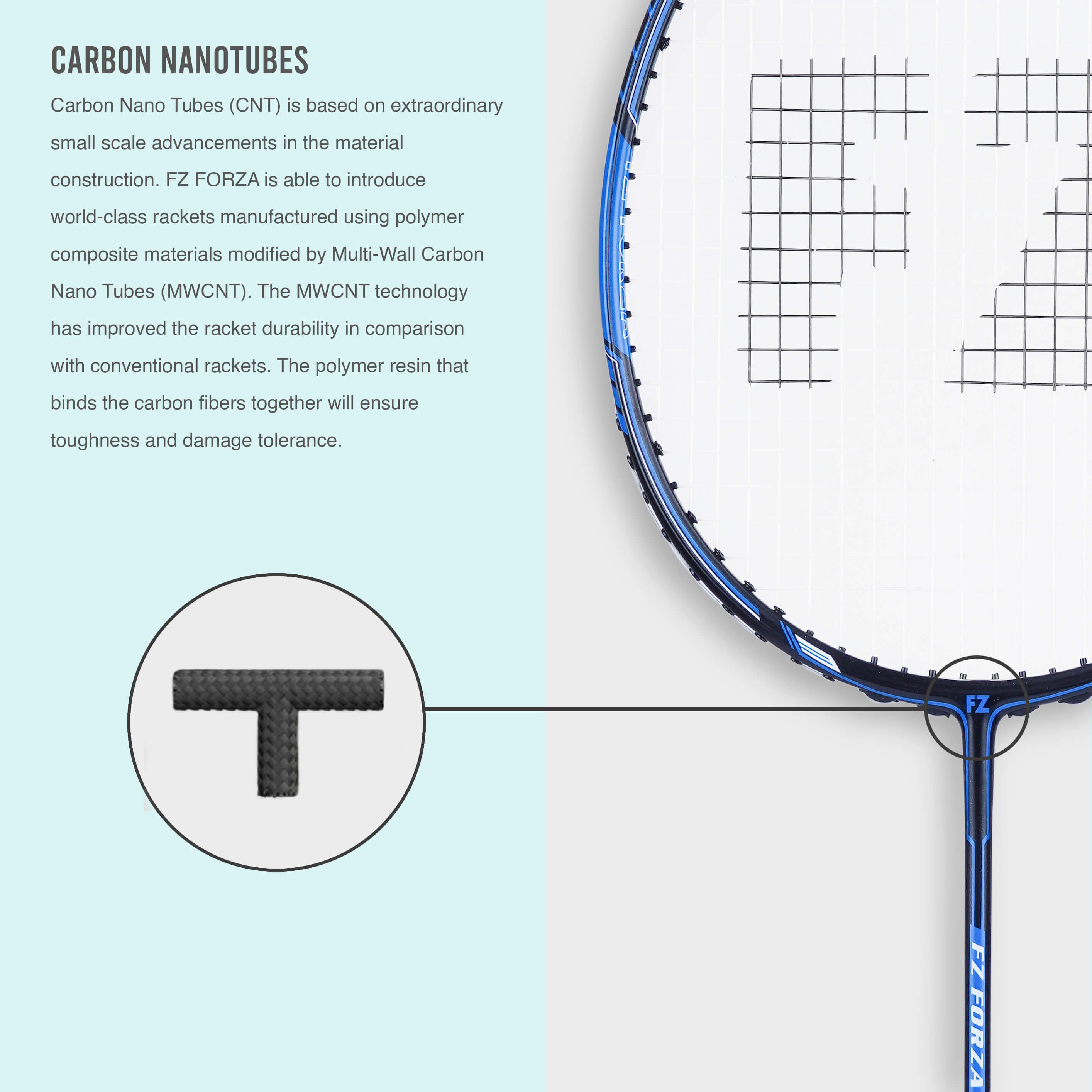 Tour 1000 Strung Badminton Racket (Blue)- 3U/G5