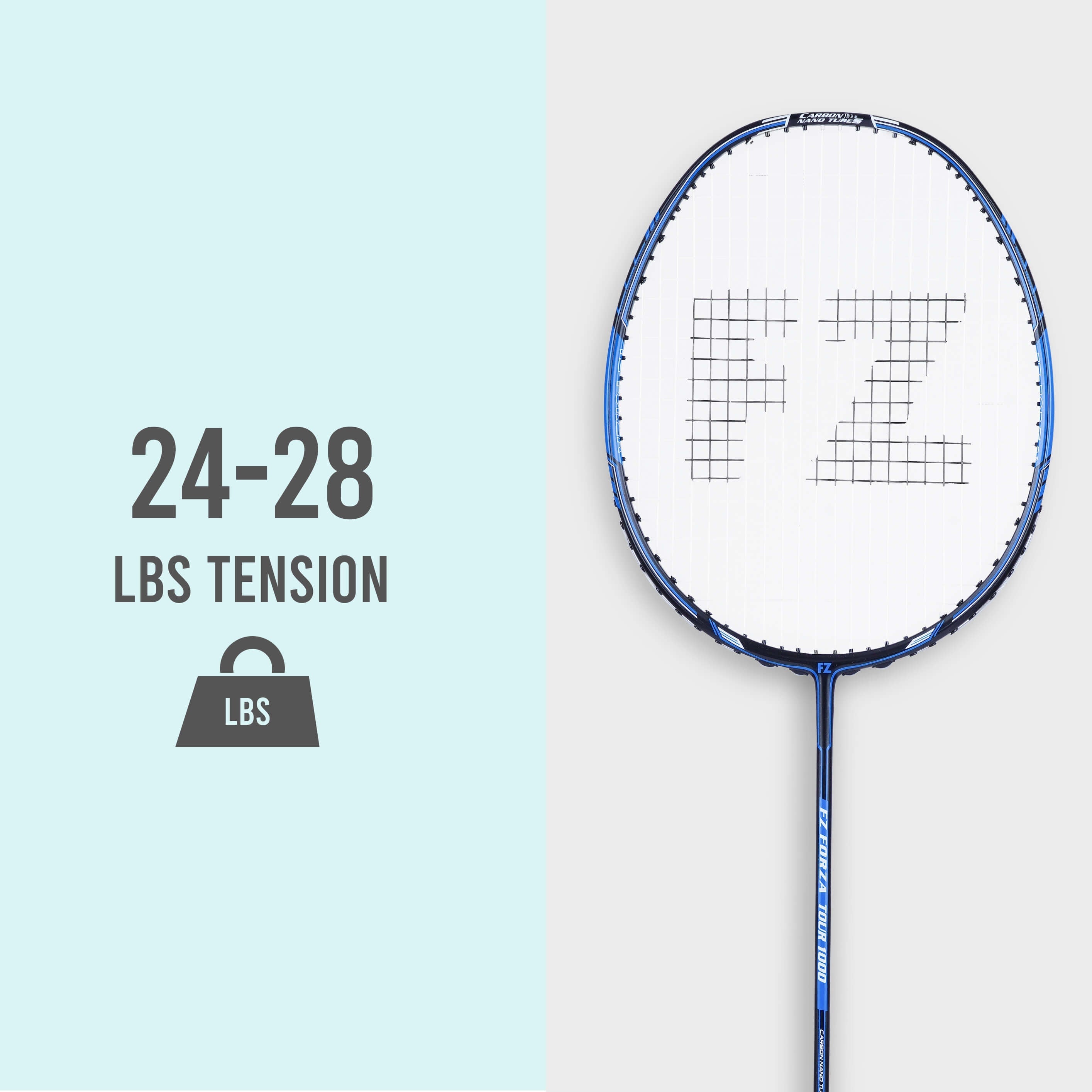 Tour 1000 Strung Badminton Racket (Blue)- 3U/G5