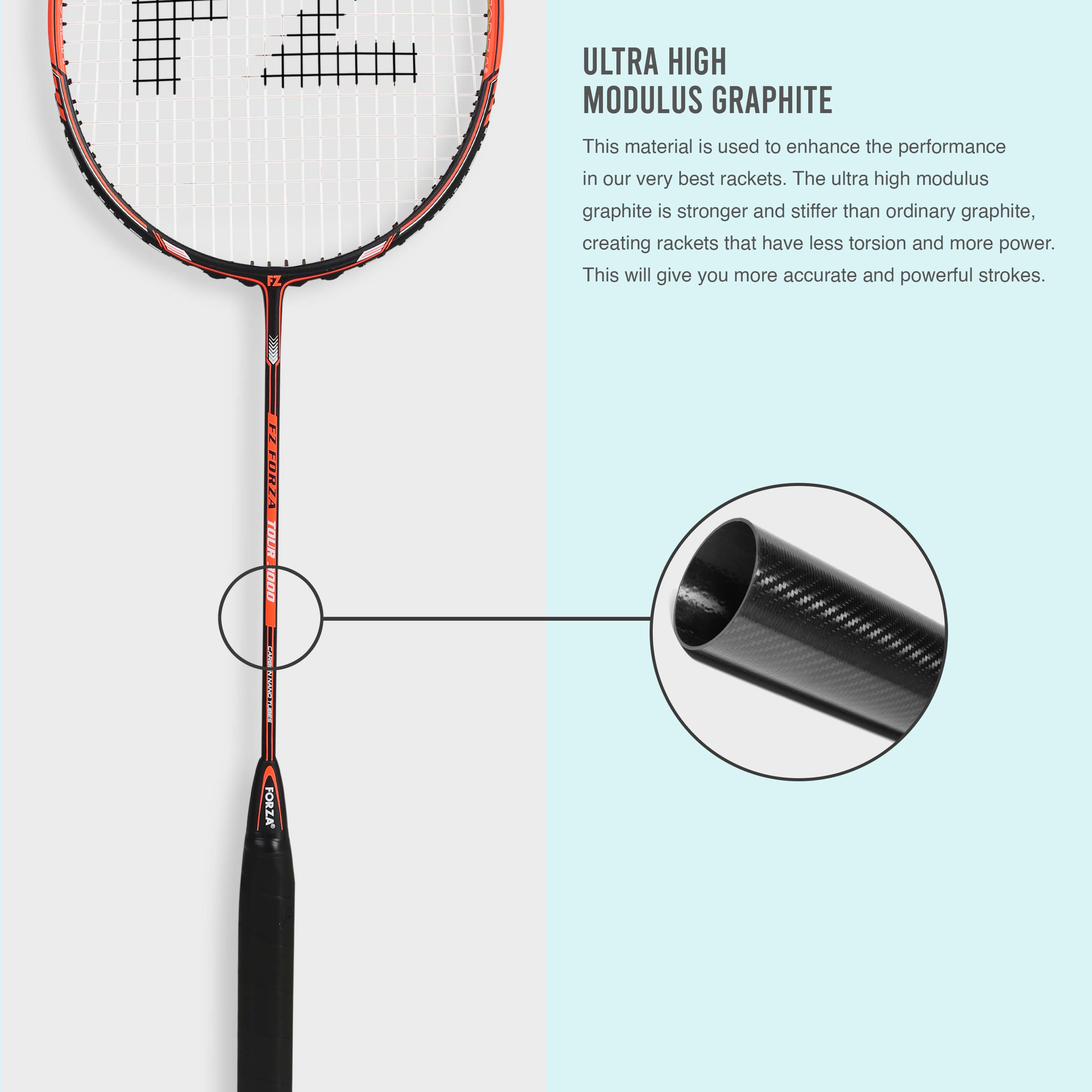 Tour 3000 Strung Badminton Racket (Orange) - 3U/G5