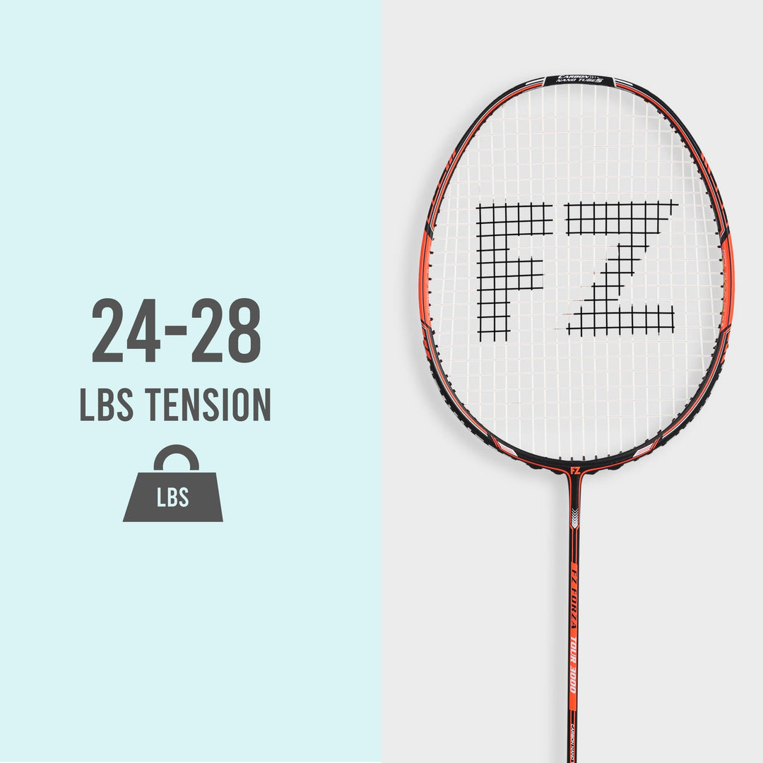 Tour 3000 Strung Badminton Racket (Orange) - 3U/G5