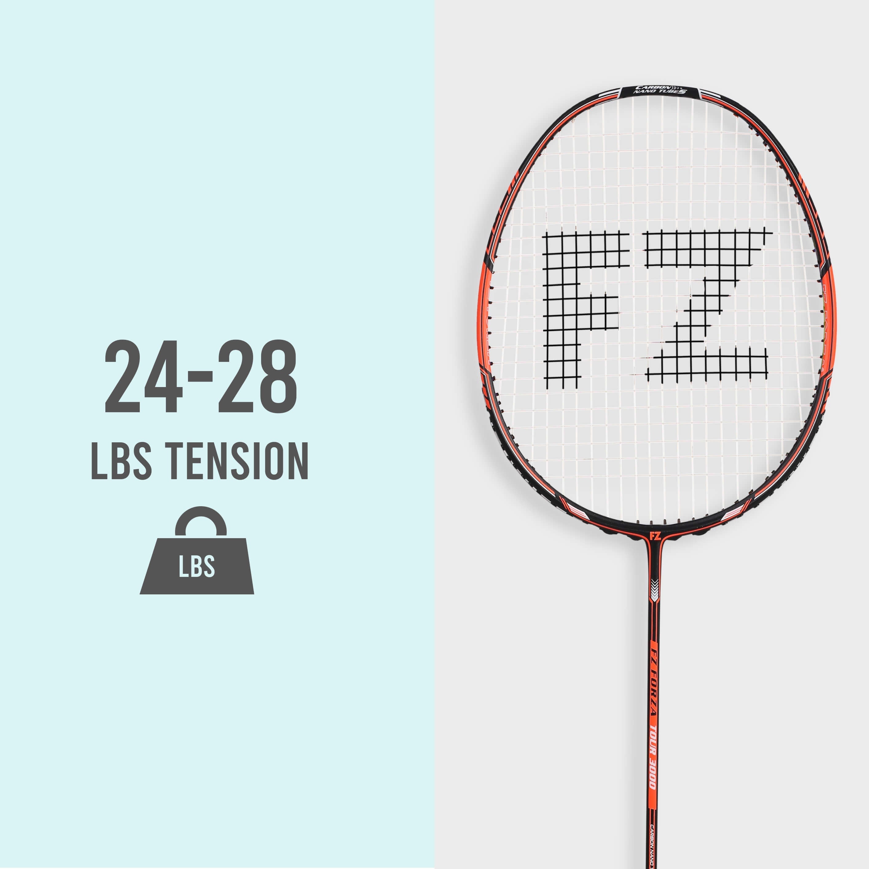 Tour 3000 Strung Badminton Racket (Orange) - 3U/G5
