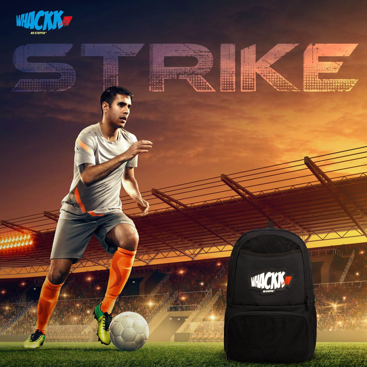 Strike Black 32L Football Basketball Volleyball Kitbag Shoe Ball Separate Pockets Equipment Bag Backpack| Soccer Bag| Boys Kids Adult Men| Mesh Shoe Ball Pocket| Bottle Holder| Easy Access Pocket Visit the WHACKK Store