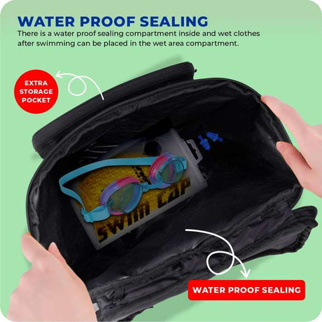 Viva Swimming Marine Kit Bag for Men/Women/Kids Accessories Goggle Cap Kickboard Water Proof with Compartments Big Mesh Water Proof Backpack for Swimming, Gym, Workout Gear & Travel Backpack