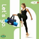 Vyayam Navy Grey 22L Yoga Gym Fitness Workout Training Sports Travel Duffle Bag/Separate mat Compartment/Mesh and Zipper Pockets Multipurpose Carry Bag Lightweight Sports Kit Men Women