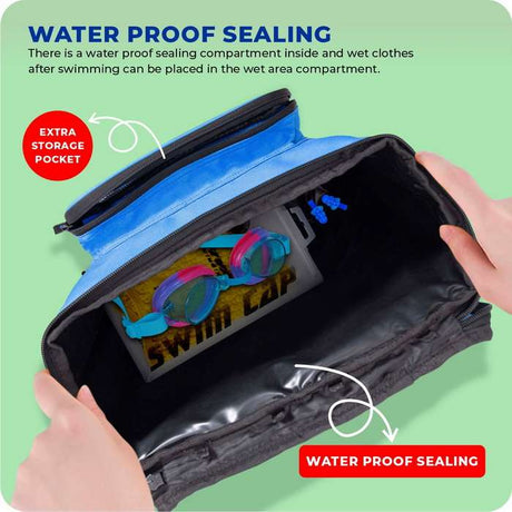 Viva Swimming Marine Kit Bag for Men/Women/Kids Accessories Goggle Cap Kickboard Water Proof with Compartments Big Mesh Water Proof Backpack for Swimming, Gym, Workout Gear & Travel Backpack