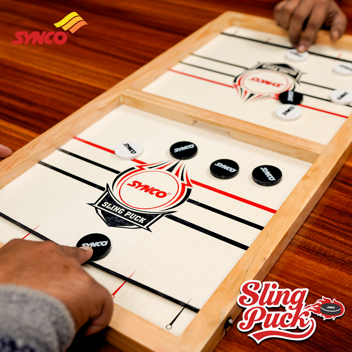 Synco Sling Puck Game | wooden Game for Kids & Adults