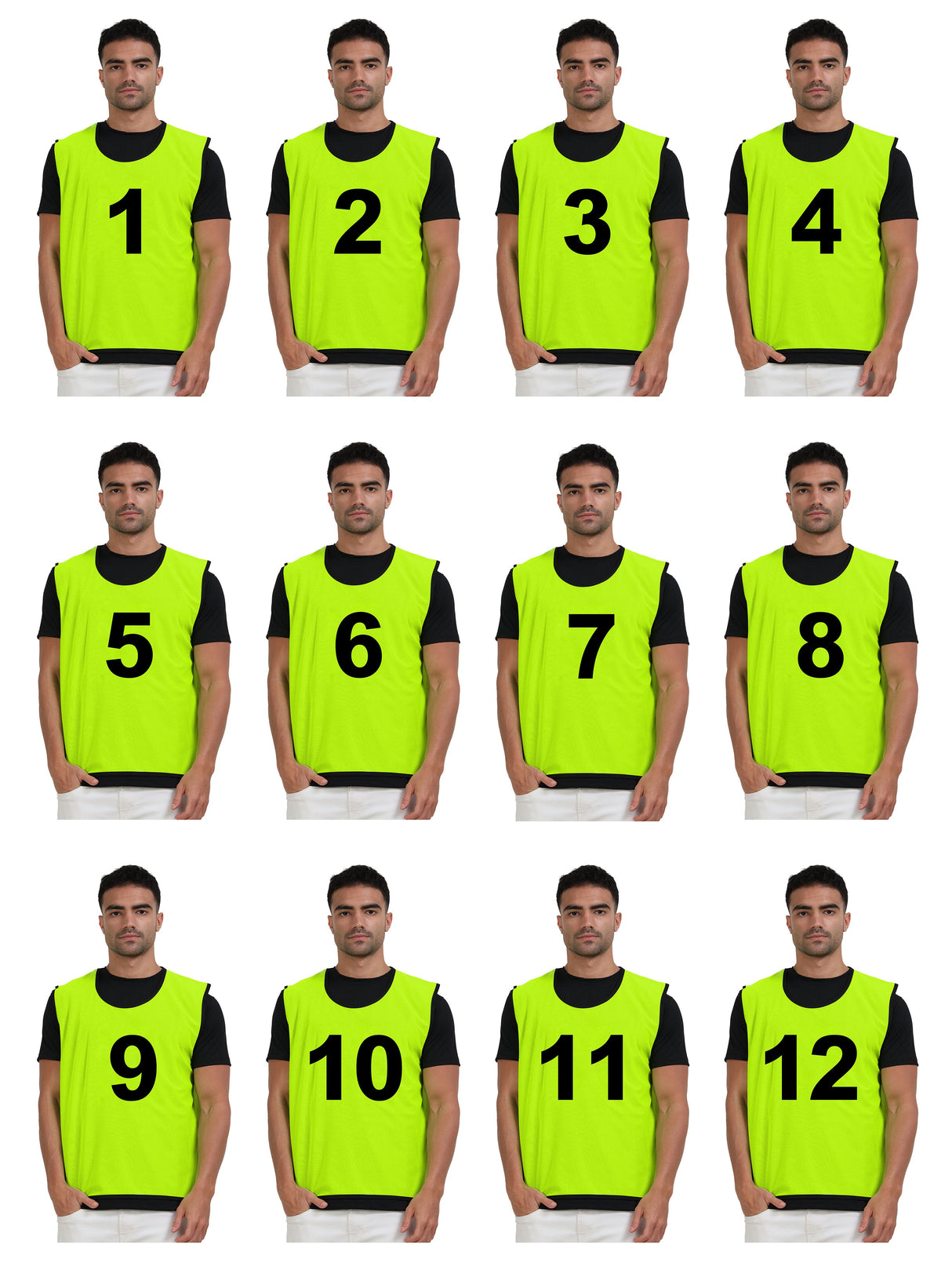 Synco Football Training Bibs – Set of 12 | 1 to 12 Numbered