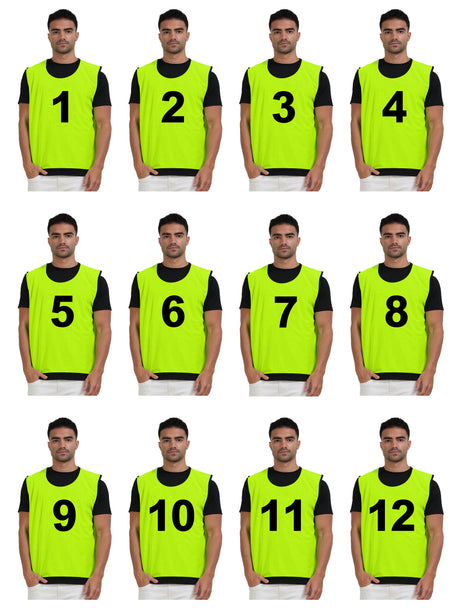 Synco Football Training Bibs – Set of 12 | 1 to 12 Numbered