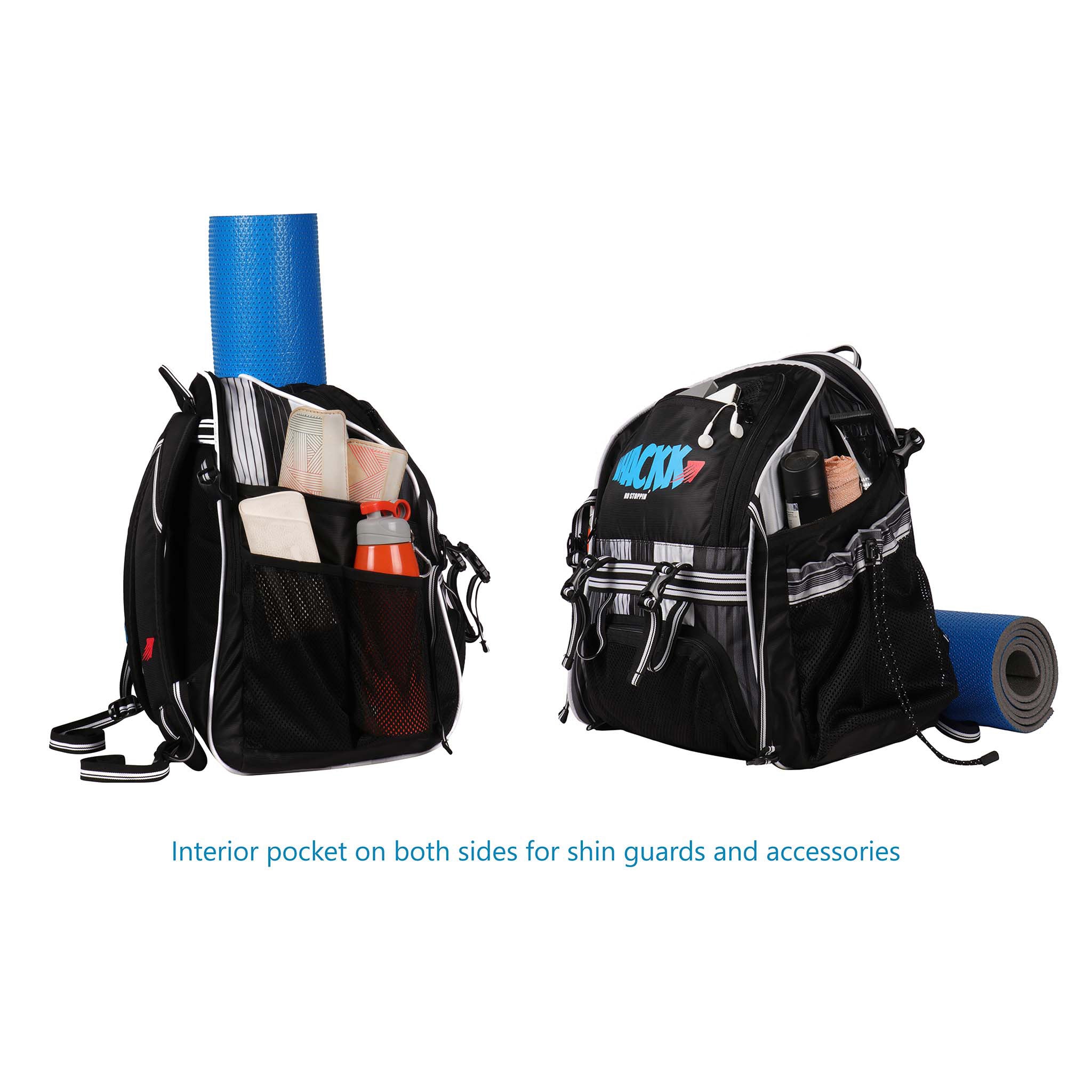 Champion Soccer Black White |Football Kitbag Bags|Basketball Volleyball Throwball Equipment Backpack |Football & Helmet Pocket |Exercise Mat Holder|Gym |Access Pockets|Sports Men Boys Bag