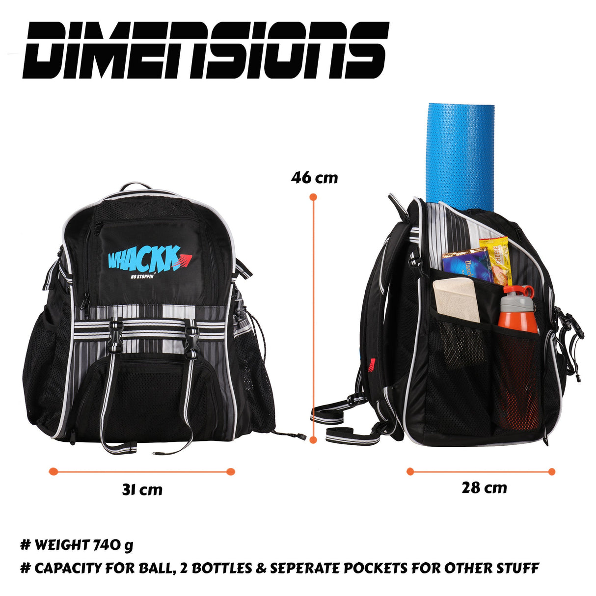 Champion Soccer Black White |Football Kitbag Bags|Basketball Volleyball Throwball Equipment Backpack |Football & Helmet Pocket |Exercise Mat Holder|Gym |Access Pockets|Sports Men Boys Bag