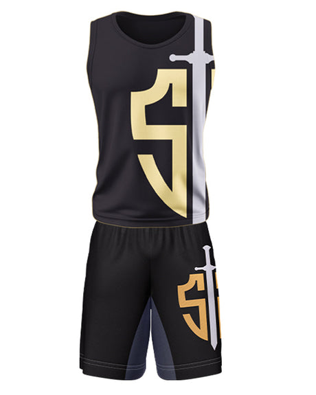 SASIB Basic GYM Vest - Black Yellow + SASIB OG TRAINING Shorts - Black