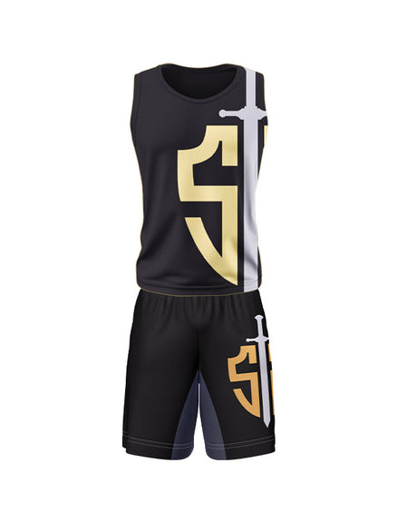 SASIB Basic GYM Vest - Black Yellow + SASIB OG TRAINING Shorts - Black