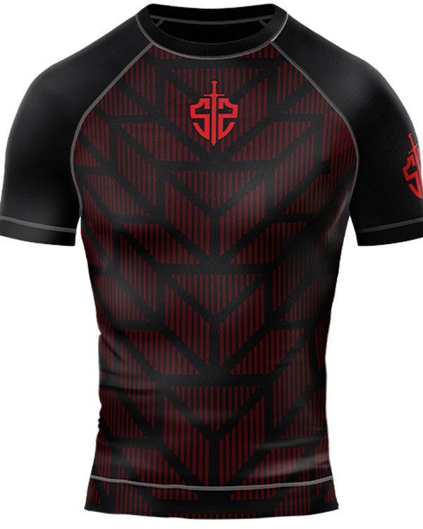 SASIB Crimson Shield Rashguard - Half Sleeves Red – KIBI SPORTS