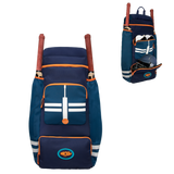 WHACKK Warne 81L Cricket Kit Bag Backpack | Spacious Compartment with Dual Bat, Shoe/ Helmet Pockets | Lightweight & Durable Sports kit Bag blue Orange