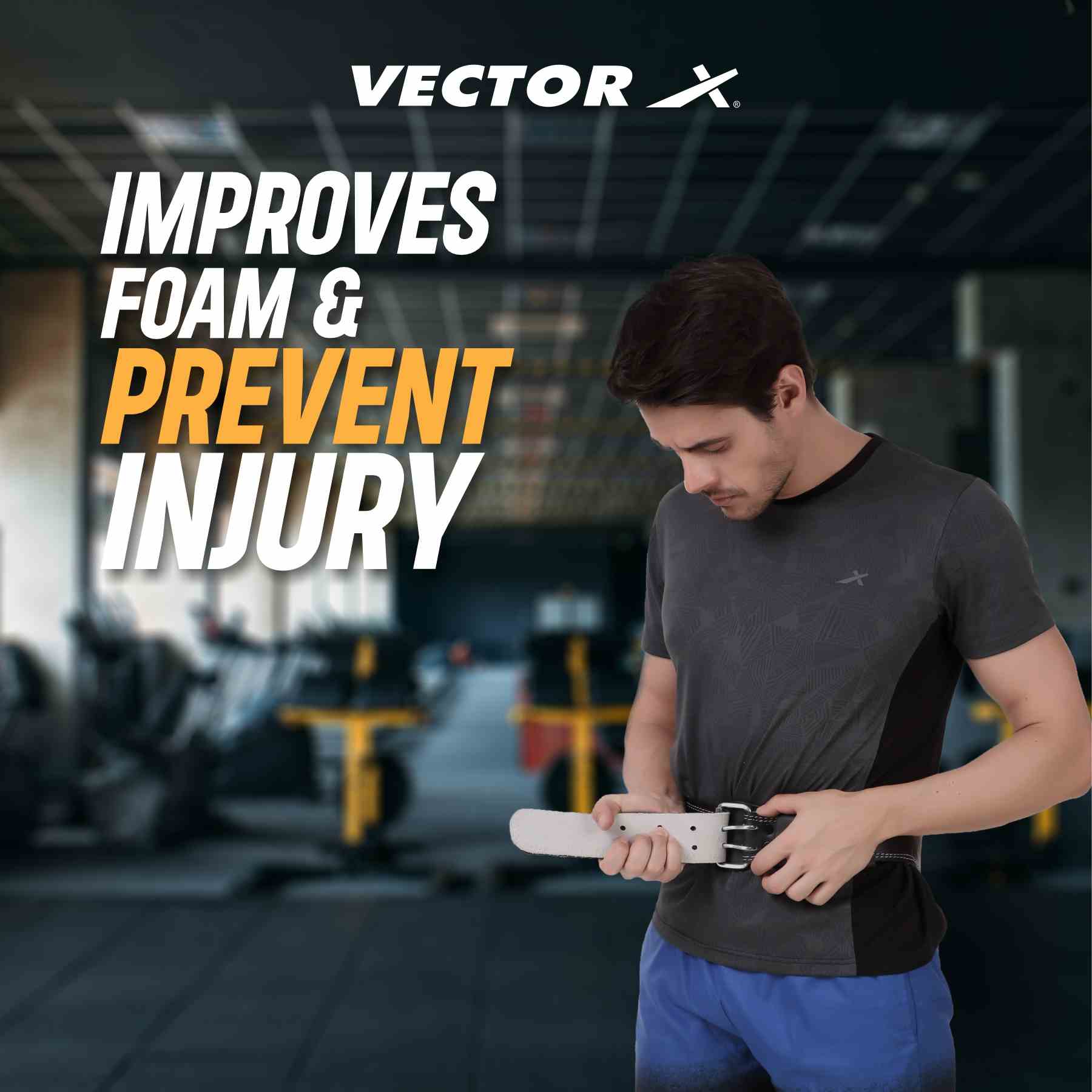 Vector X Power 2.5 Layer Premium Super Weight Lifting Belt for Men and Women | Body Fitness Gym Back Support Weightlifting Belt | Unisex | Adjustable Buckle | Power Training Gym Equipment