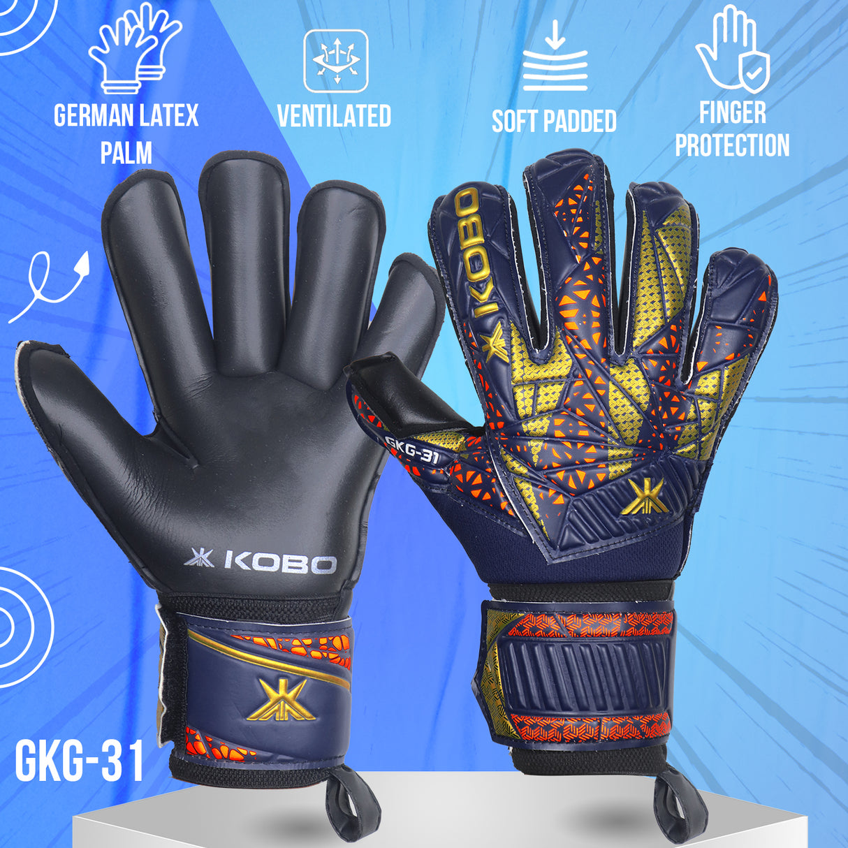 Kobo GKG-31 Football Goal Keeper Gloves