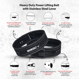Invincible Heavy Duty Power Lifting Belt with Stainless Steel Lever