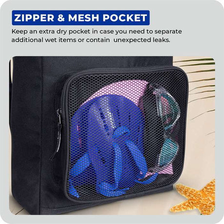 Viva Swimming Marine Kit Bag for Men/Women/Kids Accessories Goggle Cap Kickboard Water Proof with Compartments Big Mesh Water Proof Backpack for Swimming, Gym, Workout Gear & Travel Backpack