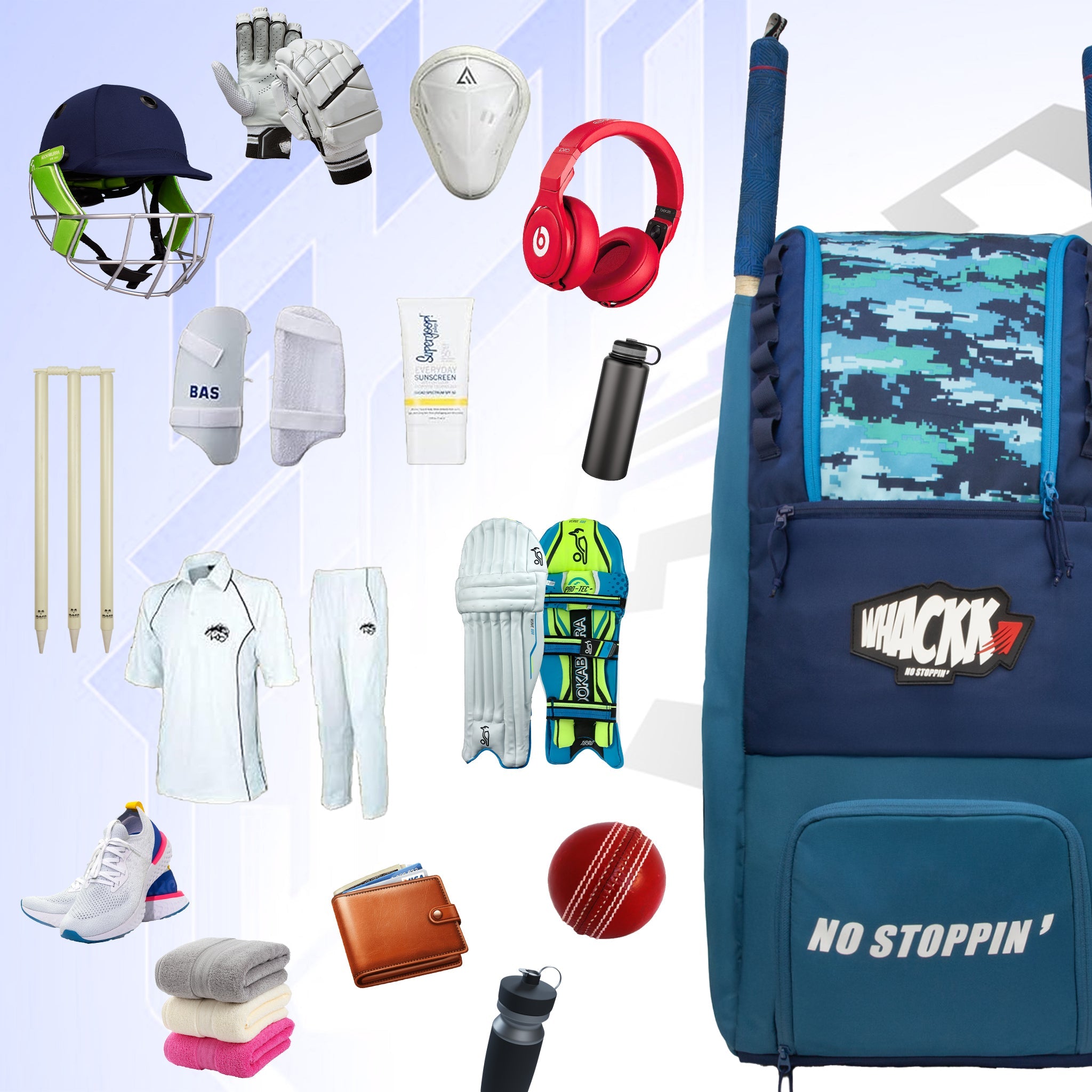 Hammond 73L Unisex Cricket Kit Bag|Adult Size|2 Bat|Shoe/Helmet Pocket|Main Compartment 20" Leg Pad|2 Bottle Holder| Easy Access Pocket| Player Edition Senior (Aqua Blue)