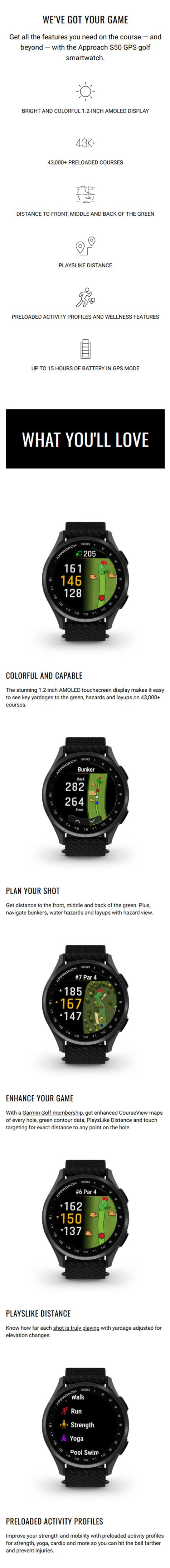 Garmin Approach S50 Smartwatch