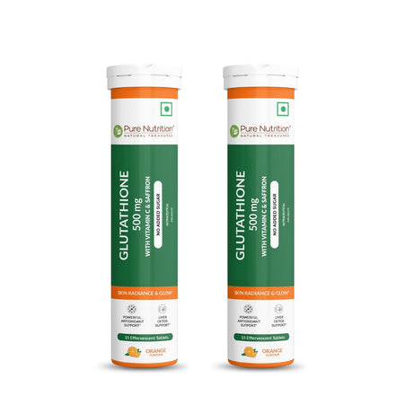 Glutathione 500mg with Vitamin C & Saffron | Effervescent Tablets for Skin Glow