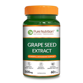 Grape Seed Extract 500mg  95% Polyphenols | Antioxidant & Vascular Health - Nutrition by Pure Nutrition